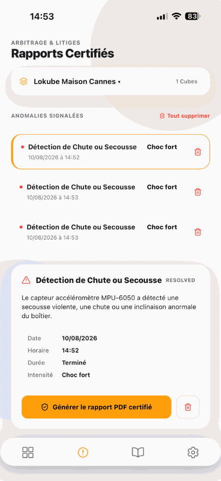 Rapports certifiés d'incidents
